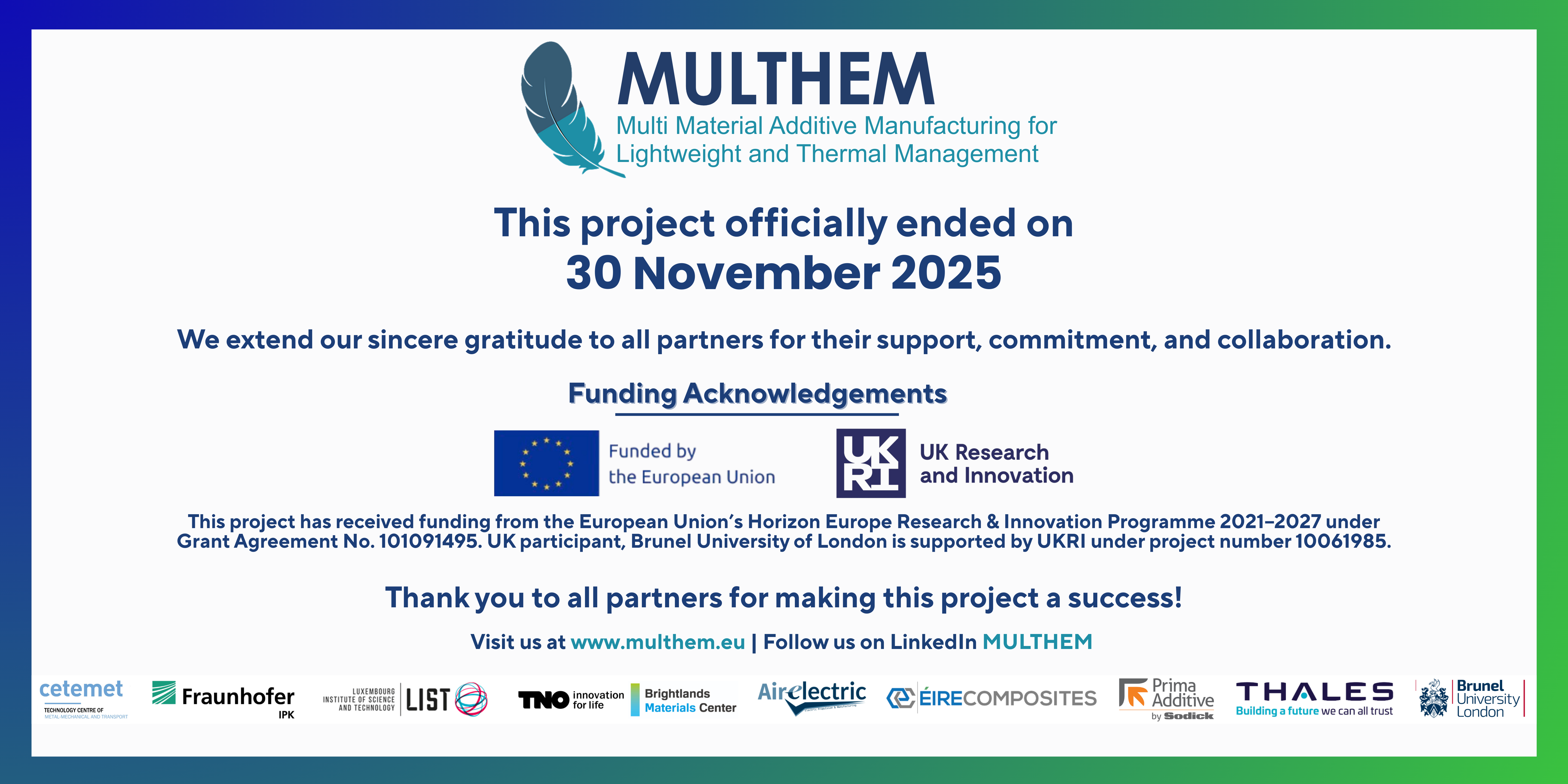 MULTHEM Project Successfully Concludes